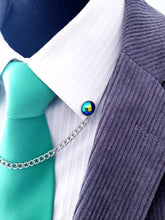 Load image into Gallery viewer, 12mm Faceted Iridescent Collar Chain Pin