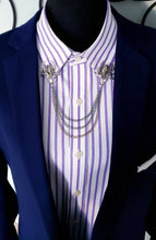 Load image into Gallery viewer, Spider Rhinestones Triple Collar Chain Lapel Pin