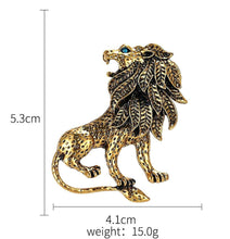 Load image into Gallery viewer, Lion Crystal Clasp Lapel Pin