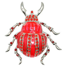 Load image into Gallery viewer, Beetle Crystal Clasp Lapel Pin