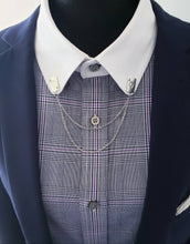 Load image into Gallery viewer, Ace of Spades Collar Pins with Chains