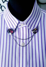 Load image into Gallery viewer, Crystal Cluster Collar Pin with Collar Chain