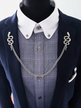 Load image into Gallery viewer, Snake Lapel Pin with Cardigan Chain