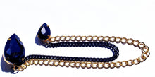 Load image into Gallery viewer, Elegant Crystal Lapel Pin With Black/Gold Chains