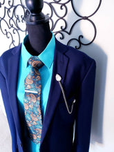 Load image into Gallery viewer, Clear Crystal Lapel Pin with Black/Silver Chain