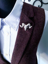 Load image into Gallery viewer, Ram Lapel Pin Brooch Badge Silver Pin