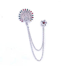 Load image into Gallery viewer, Crystal Peacock Lapel Pin
