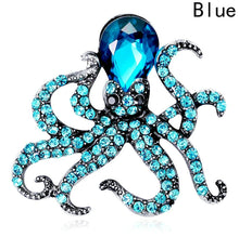 Load image into Gallery viewer, Crystal Octopus Lapel Pin