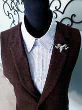 Load image into Gallery viewer, Ram Lapel Pin Brooch Badge Silver Pin