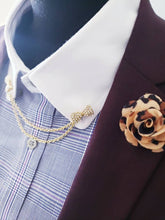 Load image into Gallery viewer, Crystal Bowtie Collar Chain Pin