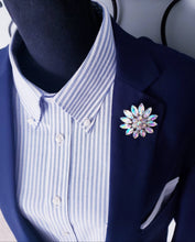 Load image into Gallery viewer, AB Crystal Flower Lapel Brooch Pins