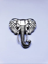 Load image into Gallery viewer, Metal Steel Elephant Head Brooch Pin