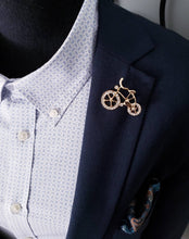 Load image into Gallery viewer, Crystal Clasp Bicycle Lapel Brooch Pin