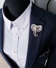 Load image into Gallery viewer, Metal Steel Elephant Head Brooch Pin