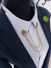 Load image into Gallery viewer, Elegant Leaf Collar Pin with Gold Chains