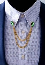Load image into Gallery viewer, Teardrop Crystal Lapel Collar Pin with Chain