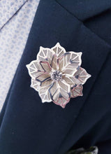 Load image into Gallery viewer, Rose Flower Crystal Rhinestone Metal Lapel Pin