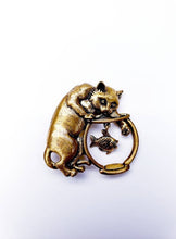 Load image into Gallery viewer, Bad kitty Cat & Fish Brooch Pin