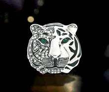 Load image into Gallery viewer, Green Crystal Tiger Eye Brooch Pin