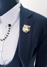 Load image into Gallery viewer, Green Crystal Tiger Eye Brooch Pin