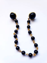 Load image into Gallery viewer, 12x12mm Black Pearl Collar Pin with Chain