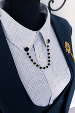 Load image into Gallery viewer, 12x12mm Black Pearl Collar Pin with Chain