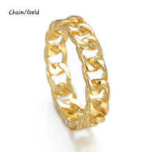 Load image into Gallery viewer, High Polished Metal Chain Tie Rings