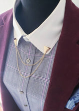 Load image into Gallery viewer, 3D Triangle Collar Pin with Chain