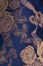 Load image into Gallery viewer, Men's Blue Gold Floral Silk Necktie Set