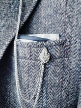 Load image into Gallery viewer, Crystal Rhinestones Grey Cat Eye Lapel Pin