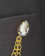 Load image into Gallery viewer, Crystal Rhinestones Lapel Pin with Gold Chains