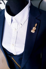 Load image into Gallery viewer, Crystal Rhinestones Violin Brooch Pin