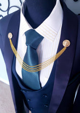 Load image into Gallery viewer, Elegant Lion Lapel Pin with Gold Chains