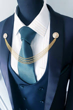 Load image into Gallery viewer, Elegant Lion Lapel Pin with Gold Chains