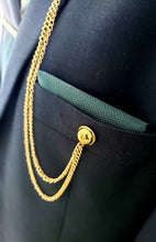 Load image into Gallery viewer, Crystal Tiger Lapel Pin with 2 Gold or Silver Chains