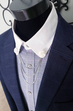 Load image into Gallery viewer, Flower Collar Pin with 3 Gold or Silver Chains