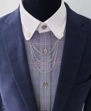 Load image into Gallery viewer, Flower Collar Pin with 3 Gold or Silver Chains