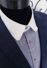 Load image into Gallery viewer, Flower Collar Pin with 3 Gold or Silver Chains