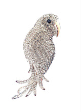 Load image into Gallery viewer, White Rhinestones Crystal Parrot Brooch Pin