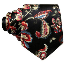 Load image into Gallery viewer, Men's Black Silk Necktie Square Cufflink Set