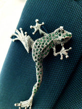 Load image into Gallery viewer, Green Rhinestones Crystal Frog Brooch Lapel Pin