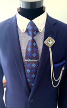 Load image into Gallery viewer, Crystal Rhinestones Lapel Pin with Silver Chains