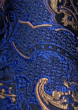 Load image into Gallery viewer, Men's Blue Gold Necktie Pocket Square Cufflink Set