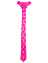 Load image into Gallery viewer, Pink Shiny Acrylic Hexagon Necktie
