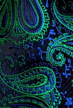Load image into Gallery viewer, Men&#39;s Blue Green Paisley Silk Necktie Set
