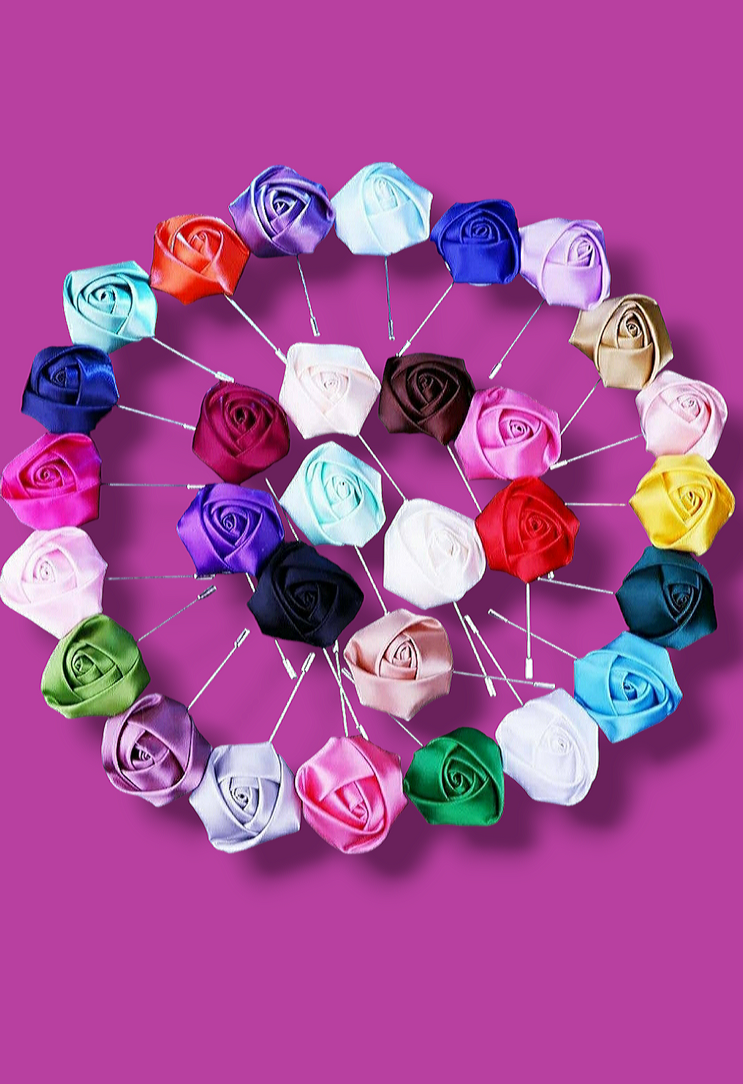 Handmade Flower Boutonniere Lapel Stick Pin