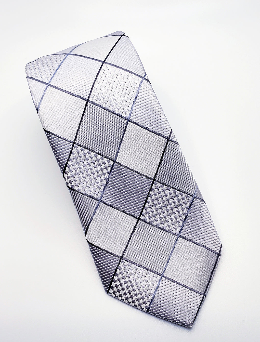 Silk Necktie and Pocket Square with Woven Cufflink Set