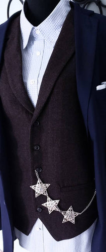 Silver Tone Pocket Watch Vest Chain