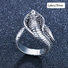 Load image into Gallery viewer, Adjustable Metal Snake Tie Ring
