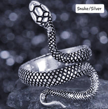 Load image into Gallery viewer, Adjustable Metal Snake Tie Ring
